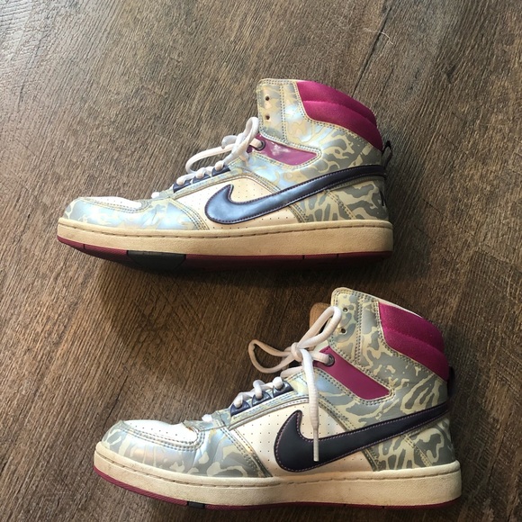 Nike silver cheetah print, pink & purple sneakers - Picture 2 of 6